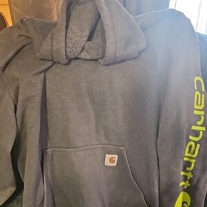 Carhartt Charcoal Hoodie with Neon Accents